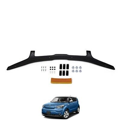 Kia Soul Ön Kaput Koruma Rüzgarlığı 3mm Akrilik (ABS) Parlak Siyah Black Deflektör 2015->