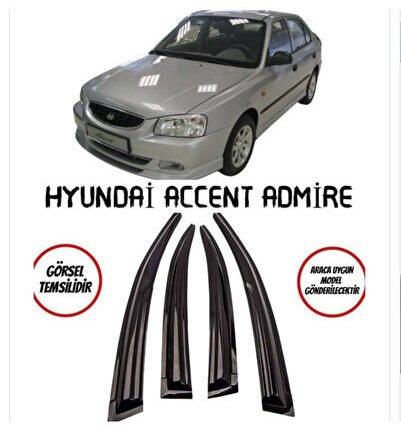 Hyundai Accent Admire 2000-2006 Arası Cam Rüzgarlığı 4lü