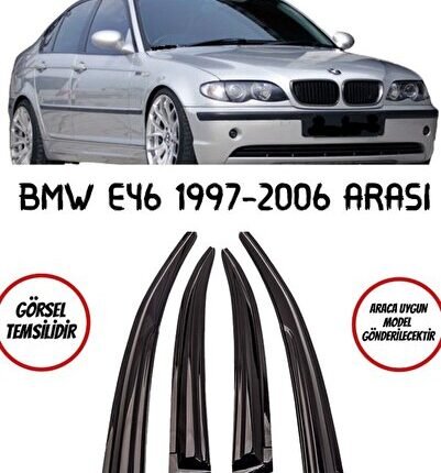 Bmw E46 1997-2006 Arası Uyumlu Cam Rüzgarlık 4lü Takım