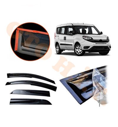 FİAT DOBLO D4 CAM RÜZGARLIĞI PARLAK SİYAH TAM UYUMLU
