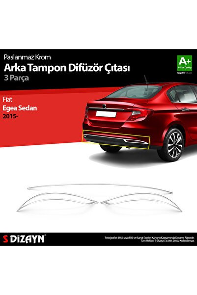 1_org_zoom-6852.jpg S-Dizayn Fiat Egea SD Krom Arka Tampon Difüzör Çıtası 3 Prç. 2015 Üzeri A+ Kalite 5822230 - Görsel 1