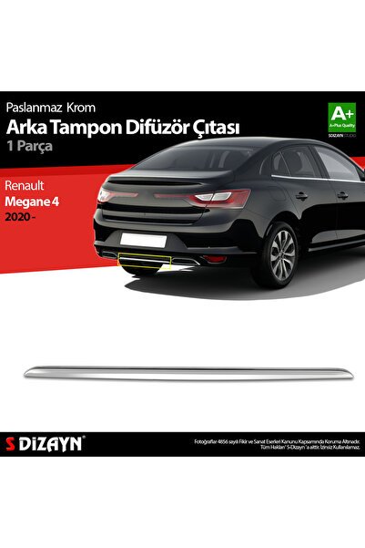 1_org_zoom-6863.jpg S-Dizayn Renault Megane 4 Krom Arka Tampon Difüzör Çıtası 2020 Üzeri 7034230 - Görsel 1