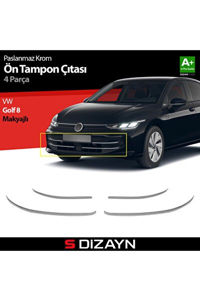 1_org_zoom-6865.jpg S-Dizayn VW Golf 8.5 Makyajlı HB Krom Ön Tampon Çıtası 4 Prç. 2024 Üzeri A+ Kalite 7652191 - Görsel 1
