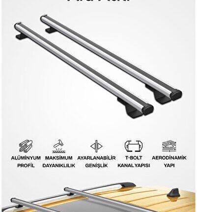 S-Dizayn Hyundai Elantra Touring S-Bar Cargo V1 Ara Atkı Tavan Taşıyıcı Barı Gri 120 Cm 2006-2011 A+
