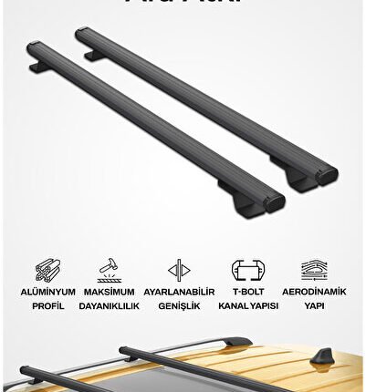 S-Dizayn S-Bar Cargo V1 Ara Atkı Tavan Taşıyıcı Barı Siyah 165 Cm Universal A+ Kalite SBRV1-CRG-UNV-
