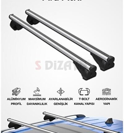S-Dizayn Saturn VUE S-Bar Atlas V1 Ara Atkı Tavan Taşıyıcı Barı Gri 130 Cm 2001-2009 A+ Kalite ATL-1