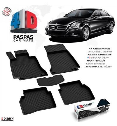 S-Dizayn Mercedes CLS C218 4D Havuzlu Paspas 2010-2018 A+Kalite