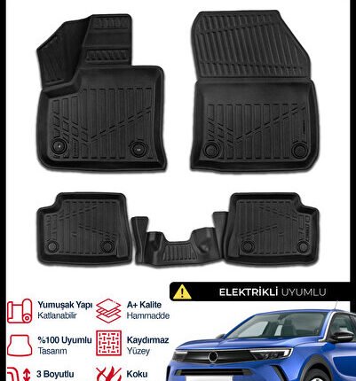 S-Dizayn Opel Mokka Elektrikli 3D Pro Havuzlu Paspas 2021 Üzeri A+ Kalite 3DS-SDZ270