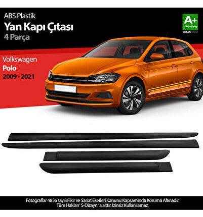 S-Dizayn VW Polo ABS Plastik Yan Kapı Koruma Çıtası 2009-2021 A+ Kalite PLY-7618