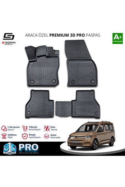 1_org_zoom-7938.jpg S-Dizayn VW Caddy 3D Pro Havuzlu Paspas 2020 Üzeri A+ Kalite - Görsel 1