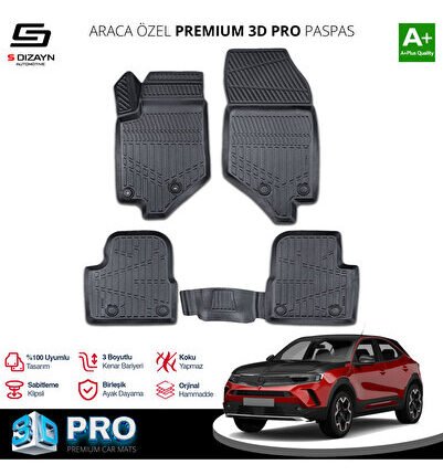 S-Dizayn Opel Mokka 2 3D Pro Havuzlu Paspas 2020 Üzeri A+ Kalite