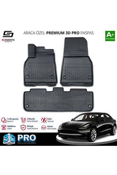 1_org_zoom-7949.jpg S-Dizayn Tesla Model Y 3D Pro Havuzlu Paspas 2020 Üzeri A+ Kalite - Görsel 1