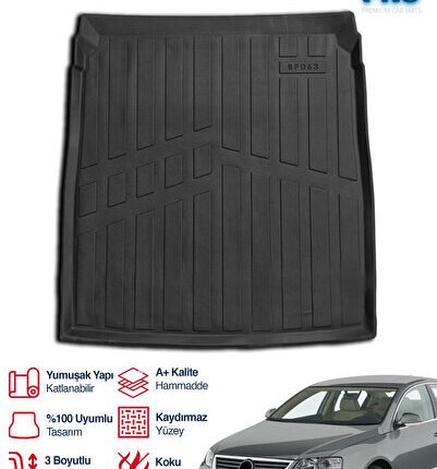 S-Dizayn VW Passat B6 3D Pro Bagaj Havuzu 2005-2010 A+ Kalite