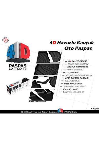 1_org_zoom-7961.jpg S-Dizayn Ford Fiesta 4D Havuzlu Paspas 2017-2023 A+ Kalite - Görsel 1