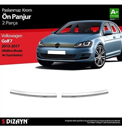 S-Dizayn VW Golf 7 Krom Ön Panjur 2 Prç. Midline 2013-2017