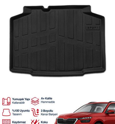 S-Dizayn Skoda Kamiq 3D Pro Bagaj Havuzu 2019 Üzeri A+ Kalite