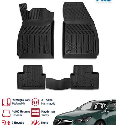 S-Dizayn Opel Insignia 3D Pro Havuzlu Paspas 2012-2017 A+ Kalite