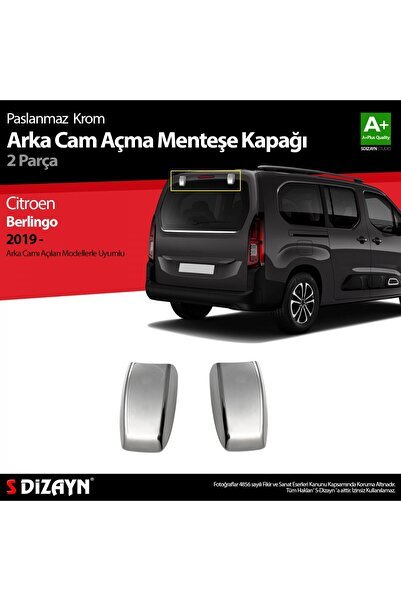 1_org_zoom-8013.jpg S-Dizayn Citroen Berlingo Krom Arka Cam Açma Menteşe Kapağı 2 Prç 2019 Üzeri - Görsel 1