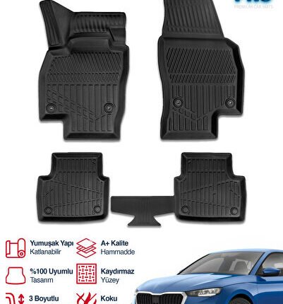 S-Dizayn Skoda Scala 3D Pro Havuzlu Paspas 2019 Üzeri A+ Kalite