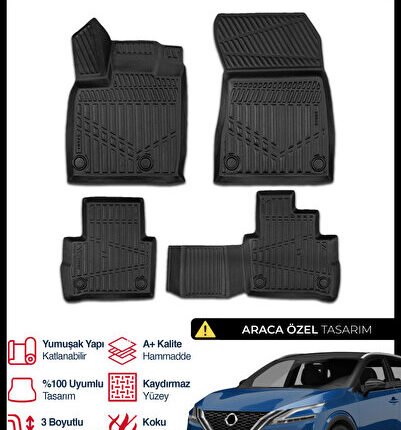 S-Dizayn Nissan Qashqai 3D Pro Havuzlu Paspas 2021 Üzeri A+ Kalite 3DS-SDZ048