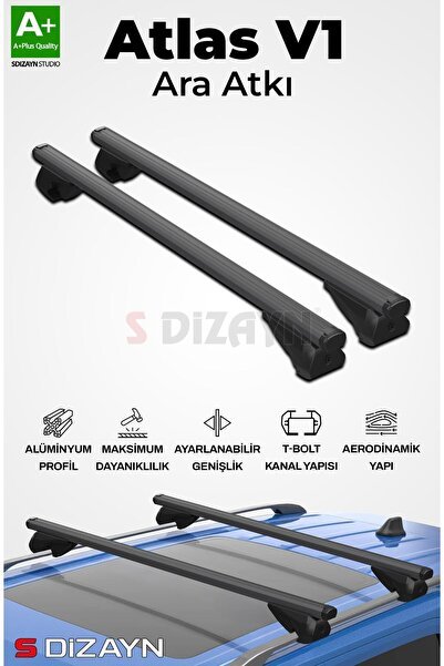 1_org_zoom-8555.jpg S-Dizayn Audi A6 C6 Allroad S-Bar Atlas V1 Ara Atkı Tavan Taşıyıcı Barı Siyah 130 Cm 2004-2011 A+ Ka - Görsel 1