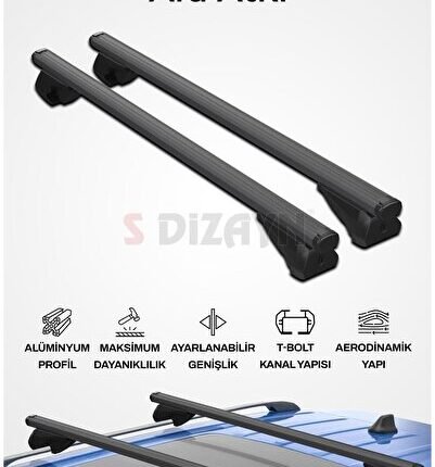 S-Dizayn Mercedes E-Class W212 SW S-Bar Atlas V1 Ara Atkı Tavan Taşıyıcı Barı Siyah 130 Cm 2009-2016
