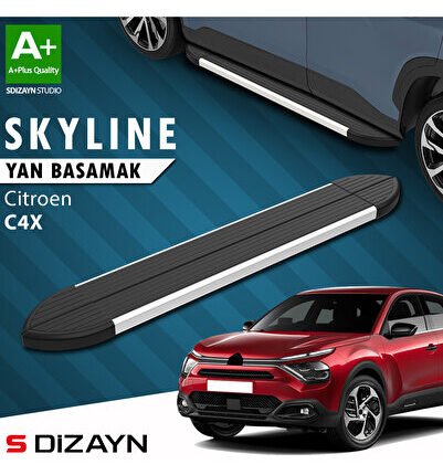 Citroen C4 X Skyline Aluminyum Yan Basamak 183 Cm 2022 Üzeri A+ Kalite CI-C4X-YBS-SKY-AL-183-E