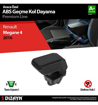 S-Dizayn Renault Megane 4 Kol Dayama Kolçak Geçmeli ABS Siyah 2016-2020 A+Kalite KLC-GC-SY-7034