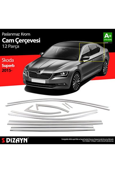 1_org_zoom-9135.jpg S-Dizayn Skoda Superb Krom Cam Çerçeve Seti 12 Prç 2015-2023 A+ Kalite - Görsel 1