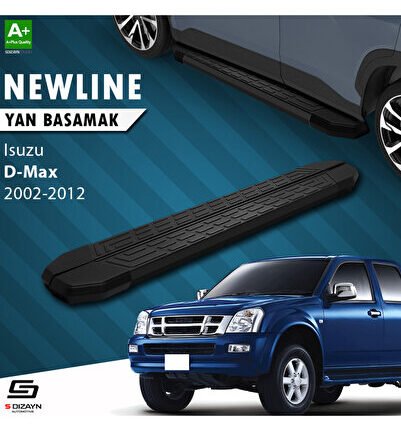 Isuzu D-Max NewLine Siyah Yan Basamak 203 Cm 2002-2012 A+ Kalite IS-DM1-YBS-NW-SA-203-E
