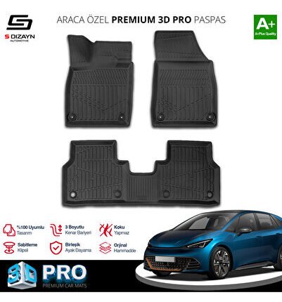 S-Dizayn Cupra Born 3D Pro Havuzlu Paspas 2021 Üzeri A+ Kalite