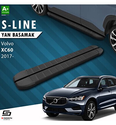 Volvo Xc60 2 S-Line Siyah Yan Basamak 193 Cm 2017-2023 A+ Kalite VO-C62-YBS-SL-SA-193