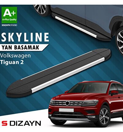 VW Tiguan 2 Skyline Aluminyum Yan Basamak 173 Cm 2016-2024 A+ Kalite VW-TG2-YBS-SKY-AL-173-E