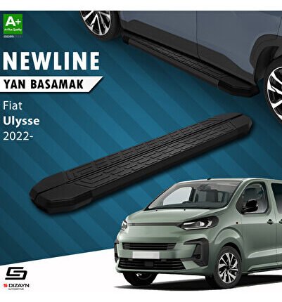 Fiat Ulysse Kısa Şase NewLine Siyah Yan Basamak 213 Cm 2022 Üzeri A+ Kalite FI-UL1-KS-YBS-NW-SA-213