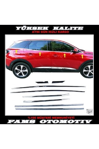IMG-14764012334833573.jpg Peugeot 3008 Krom Cam Çıtası 8 Prç. 2016 Ve Üzeri Paslanmaz Çelik - Görsel 1