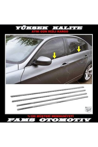 IMG-2045772055987949874.jpg Bmw 3 Seri E90 Krom Cam Çıtası 4 Prç. 2004-2012 P. Çelik - Görsel 1