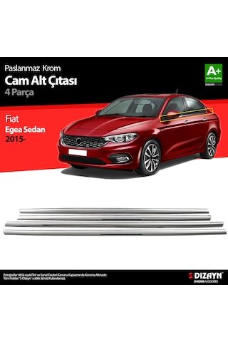 IMG-3759594347880077012.jpg Fiat Egea Sd Krom Cam Çıtası 4 Prç. 2015 Üzeri - Görsel 1