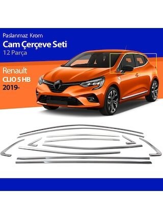Renault Clio 5 Cam Çıtası Komple Set Kromu Nikelajı 12 Parça