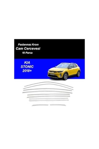 IMG-3887300952468032942.jpg Kia Stonic Cam Çıtası Komple Set Çerçevesi Kromu Nikelajı 2018 Sonrası - Görsel 1