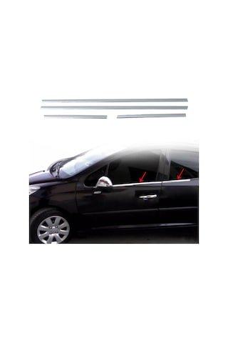 IMG-4096016347574166759.jpg Peugeot 207 Krom Cam Çıtası Takımı 4Parça Paslanmaz Çelik N11.5557 - Görsel 1