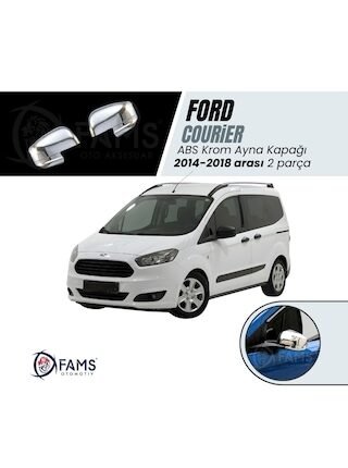 Ford Courier Abs Krom Ayna Kapağı 2014-2018 Arası 2 Prç. Paslanmaz Çelik