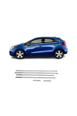 IMG-4315215519250509585.jpg Kia Rio Hb Kasa Krom Cam Çıtası 6 Prç 2011-2017 P.Çelik - Görsel 1