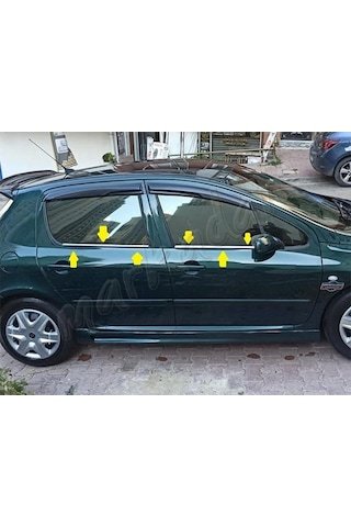 IMG-4398595729387276145.jpg Peugeot 307 Krom Cam Çıtası 2001-2008 4 Parça Paslanmaz - Görsel 1