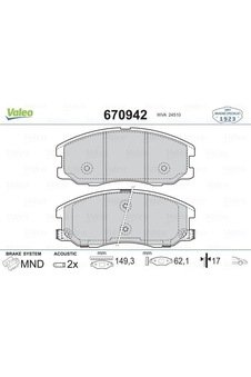 VALEO 670942 Ön Balata Antara 2.4-3.2 V6-2.0 Cdtı 2.2Cdti 05/06-10- Captiva 2.0D 2.2D 2.4 3.0 3.2 (06.06-11-