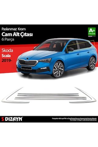 IMG-5406810129158352470.jpg Skoda Scala Krom Cam Çıtası 6 Prç 2019 Üzeri - Görsel 1