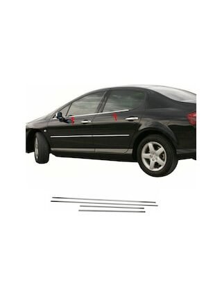 Peugeot 407 Krom Cam Çıtası Takımı 4 Parça Paslanmaz Çelik N11.4191