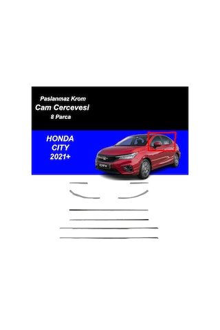 IMG-5815885753572508913.jpg Honda City Alt Cam Çıtası Komple Set Çerçevesi Kromu Nikelajı 2021 Sonrası - Görsel 1