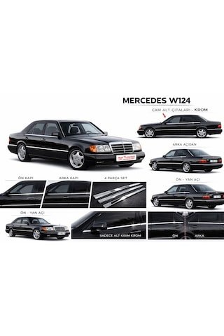IMG-7045227302846750100.jpg Mercedes E Klasse W124 Krom Cam Çıtası 4 Prç. 1984-1995 Paslanmaz - Görsel 1