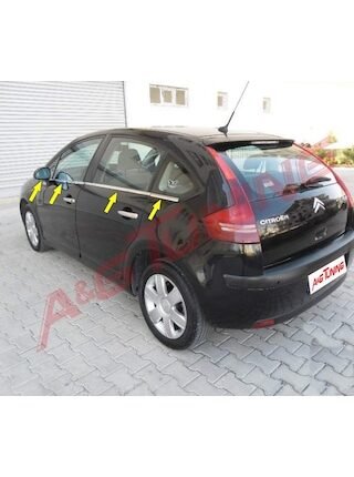 Citroen C4 Hb Krom Cam Çıtası Tk 2005-2010 8Prç Paslanmaz Çelik N11.6041