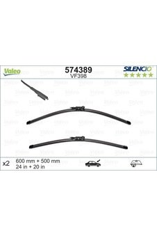 VALEO 574389 Cam Silgi Süpürgesi Freelander Sılencıo Flat Blade X2 Vm398